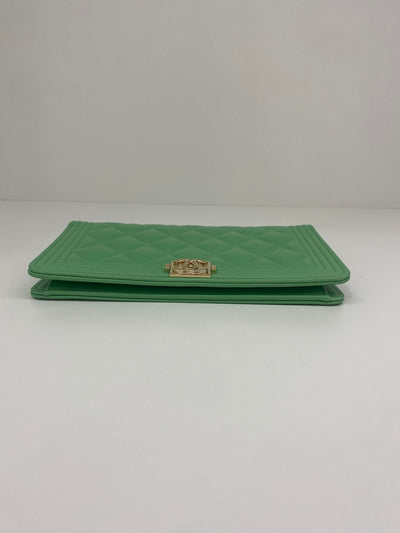 Chanel Light Green Boy Wallet - SOLD
