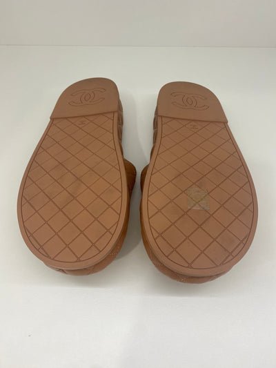 Chanel Caramel Quilted Slides - Size 41 SOLD