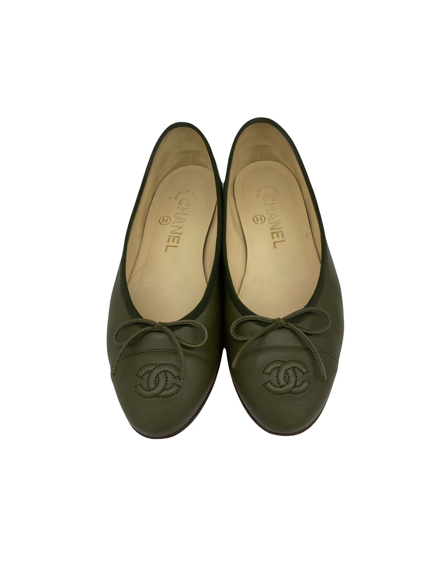 Chanel Ballet Flats Olive size 36