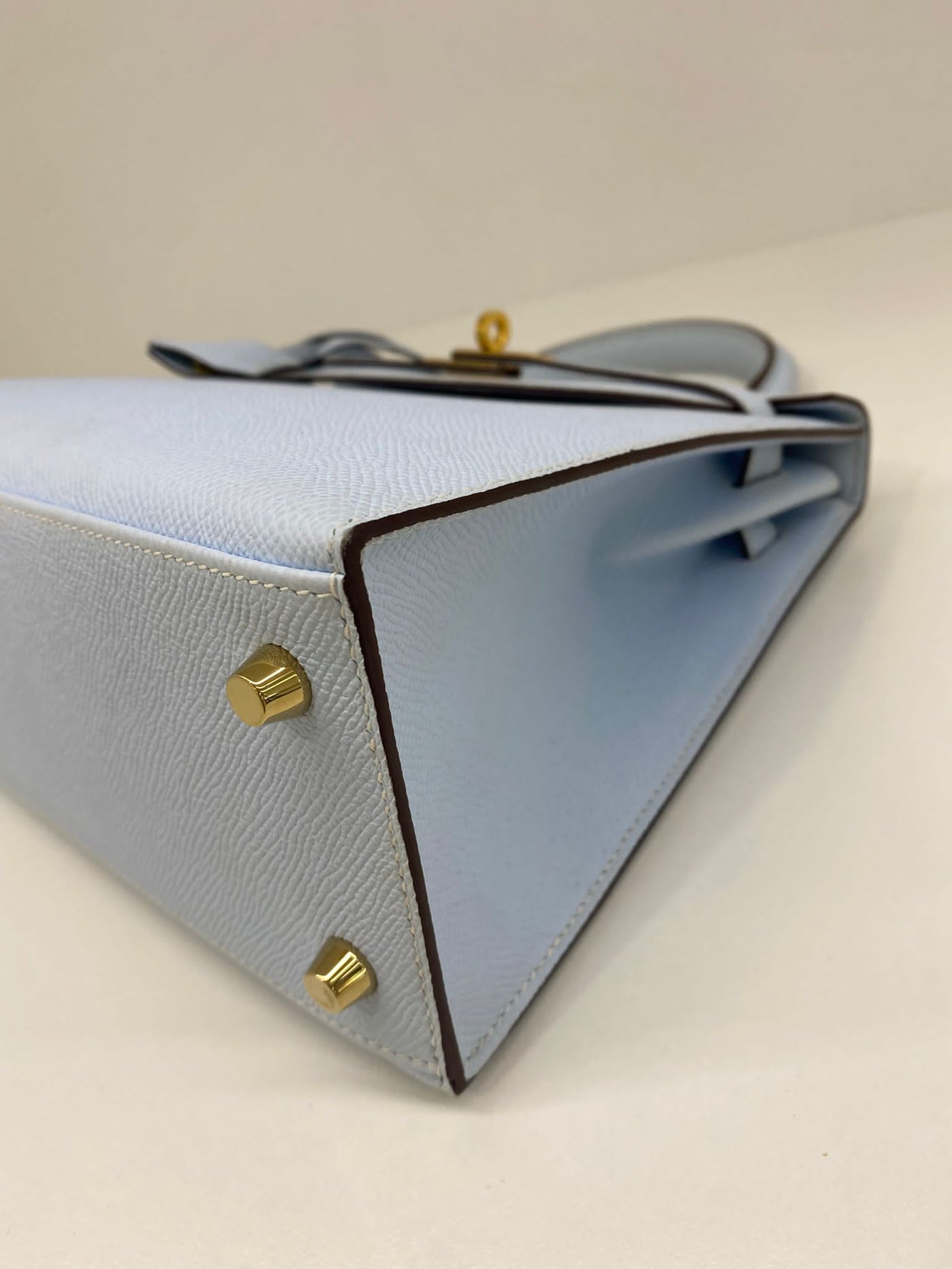 Brand new Hermes kelly 25 Blue Brume Epsom GHW Sold – Ruelamode