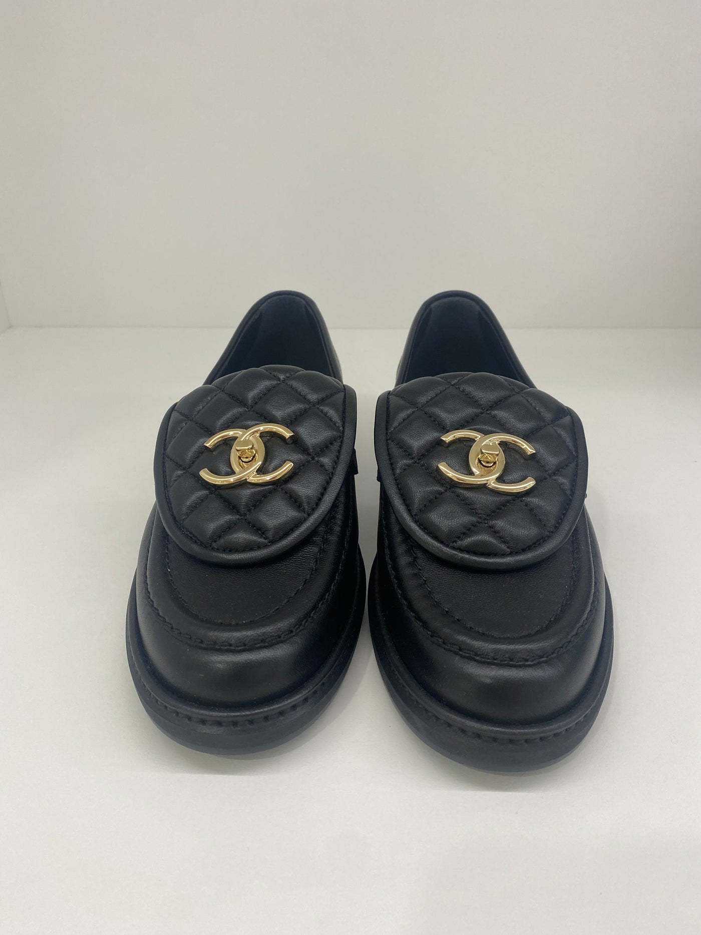 Chanel Quilted Turnlock CC Loafers - SOLD