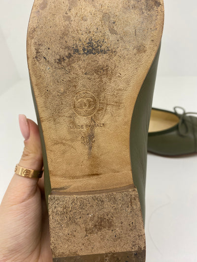 Chanel Ballet Flats Olive size 36