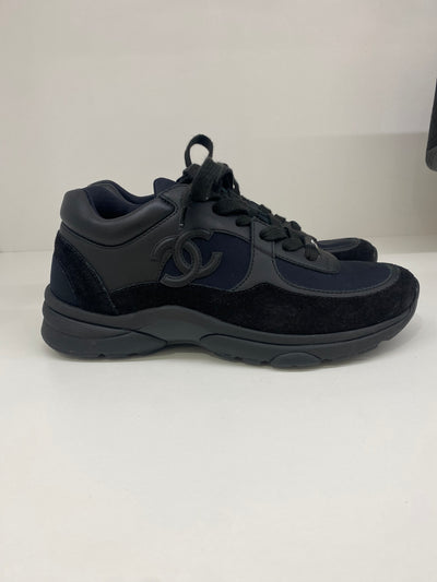 Chanel All Black Sneakers Size 36