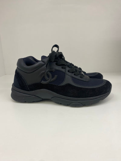 Chanel All Black Sneakers Size 36