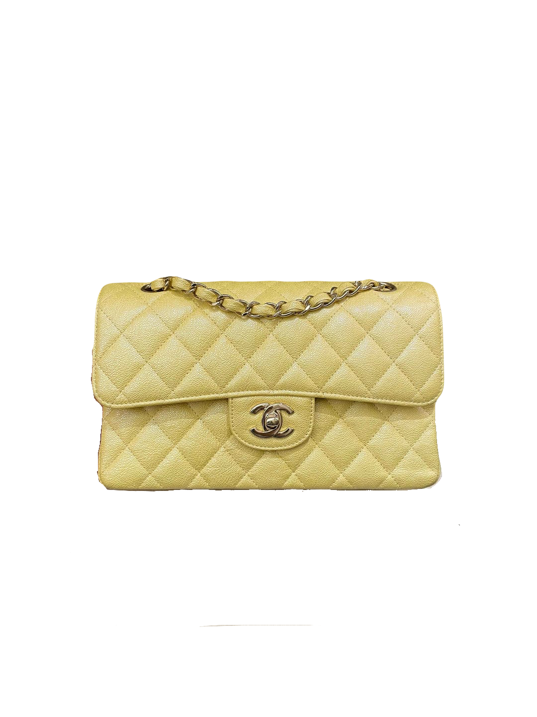 Chanel - Small Classic Flap Bag - Yellow Caviar CGHW - Excellent