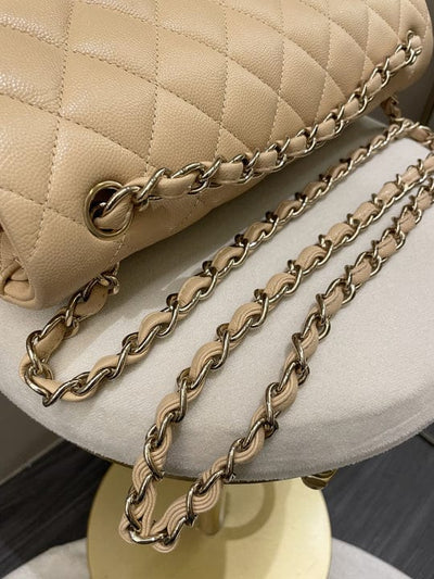 Chanel Classic  Jumbo Flap Beige Caviar GHW (OE)