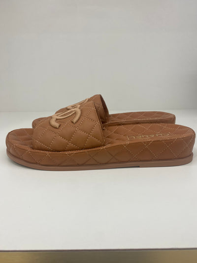 Chanel Caramel Quilted Slides - Size 41 SOLD