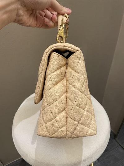 Chanel 17S Classic Ouilted Coco Handle Beige Clair (OE)