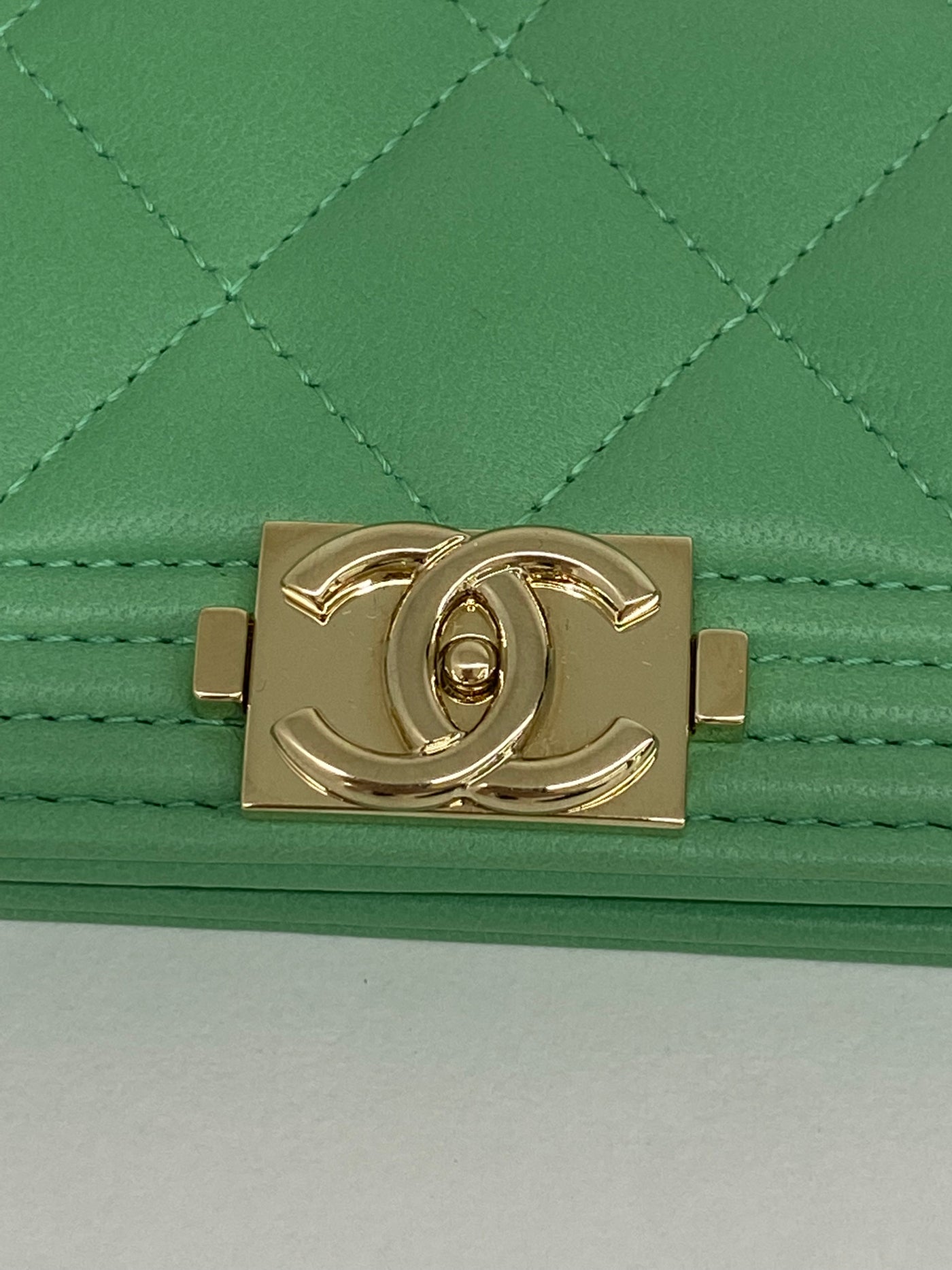 Chanel Light Green Boy Wallet - SOLD