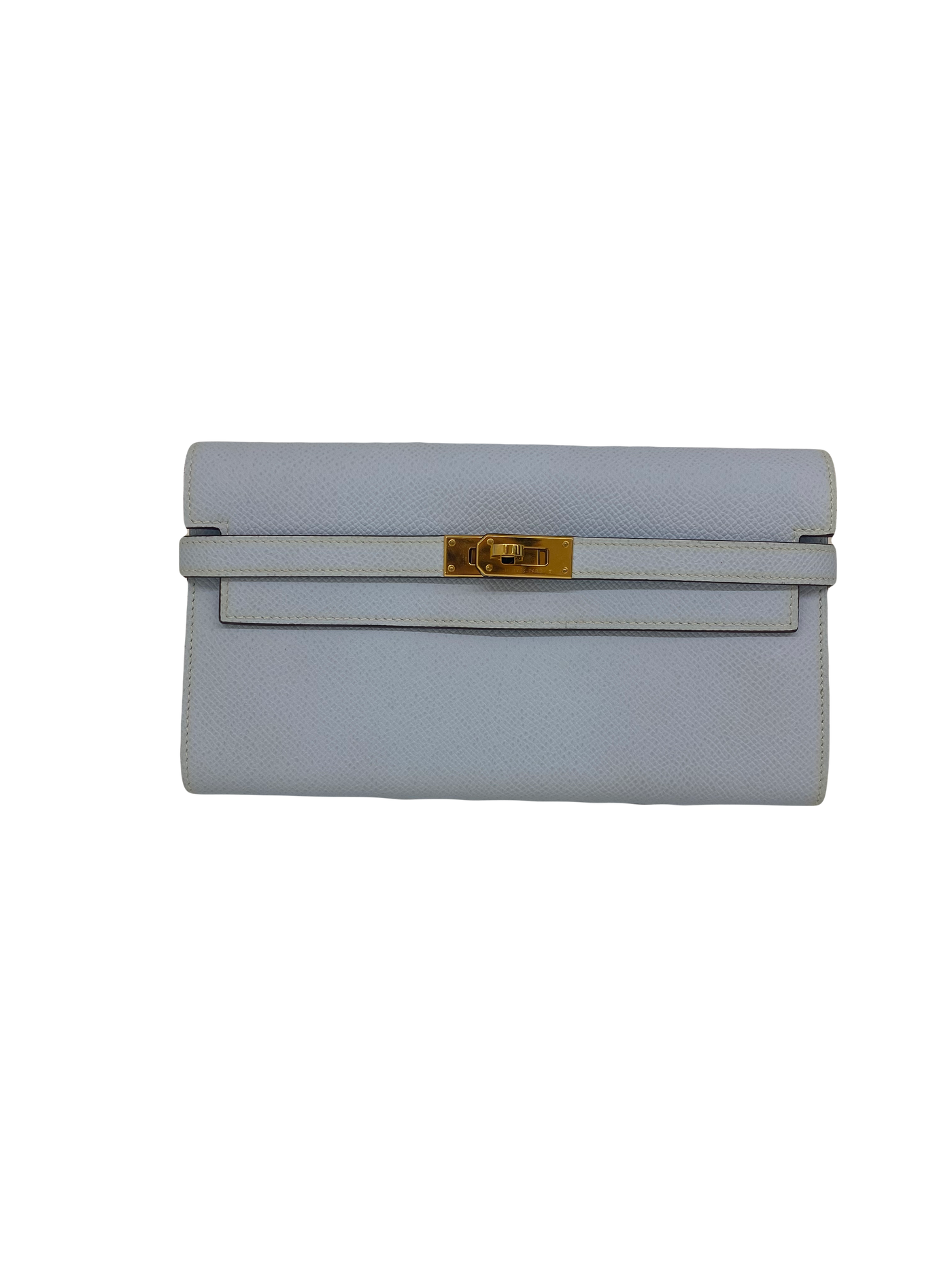 Hermes Kelly Wallet Bleu Brume