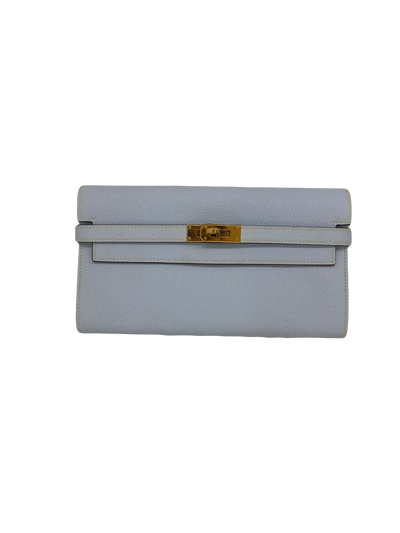 Hermes Kelly Wallet Bleu Brume