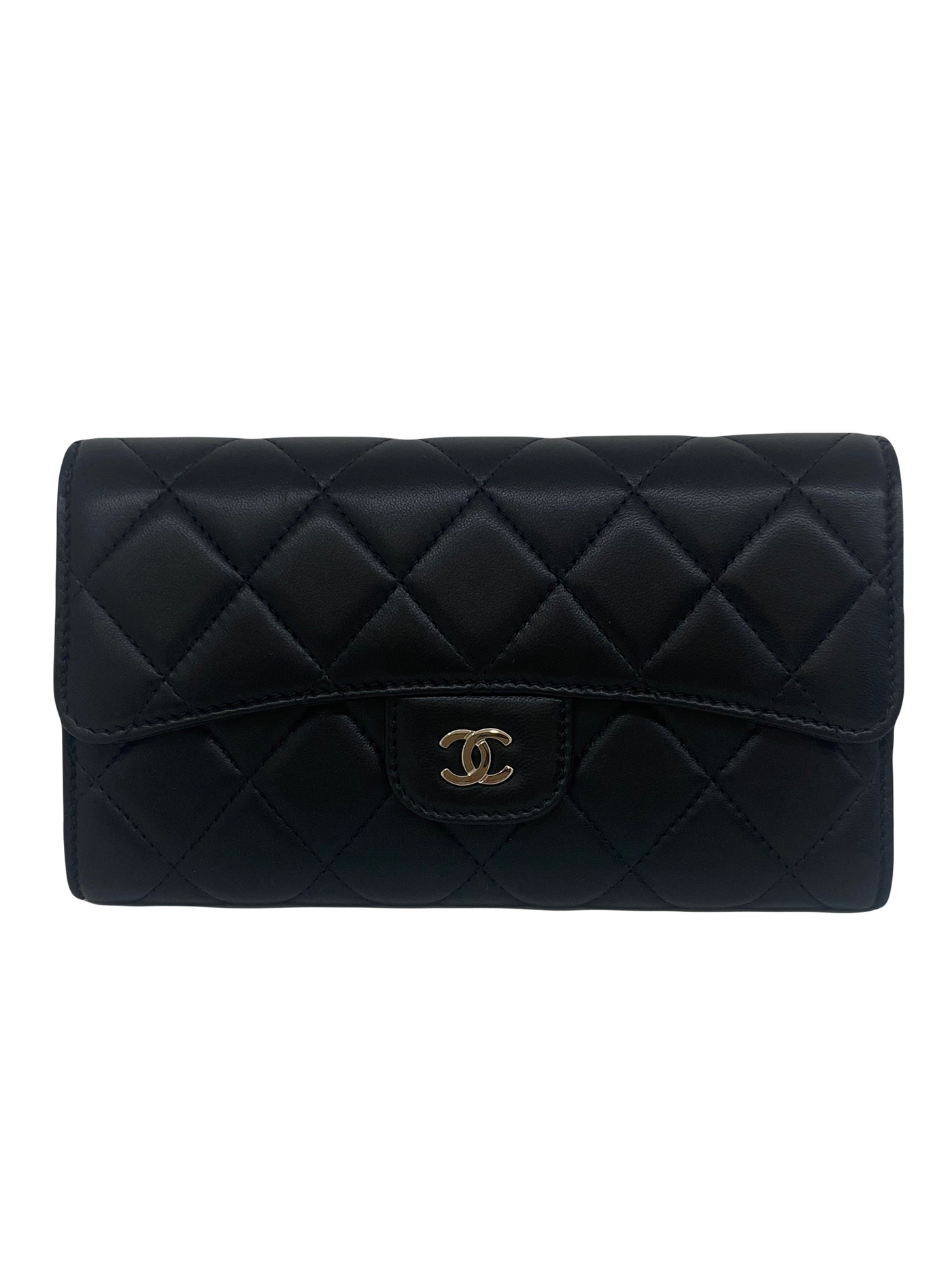 Chanel Classic Flap Black Wallet SHW - SOLD