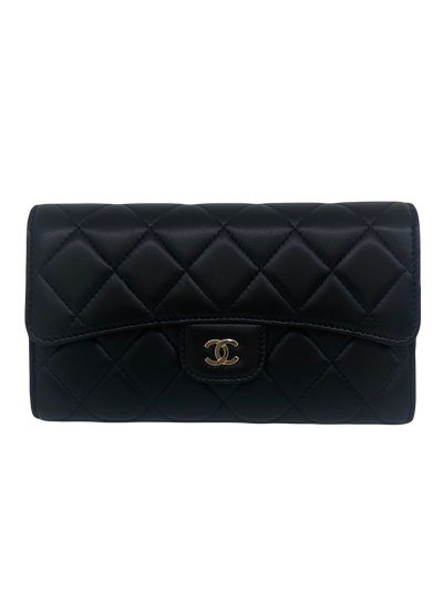 Chanel Classic Flap Black Wallet SHW - SOLD