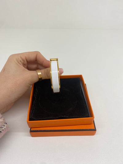 Hermes Clic H Bracelet Blanc