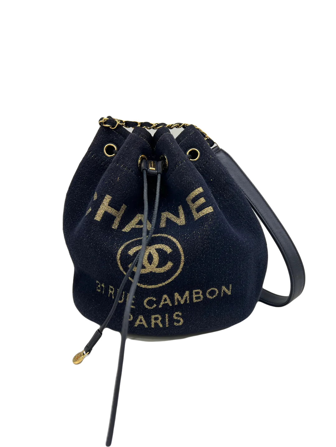 Chanel Bucket Bag Navy/Gold - SOLD