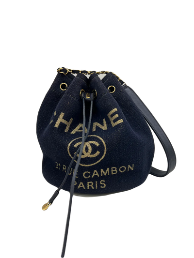 Chanel Bucket Bag Navy/Gold - SOLD