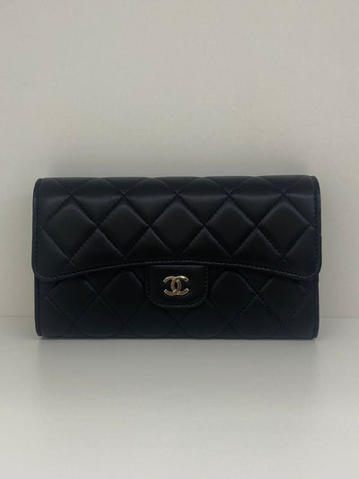 Chanel Classic Flap Black Wallet SHW - SOLD