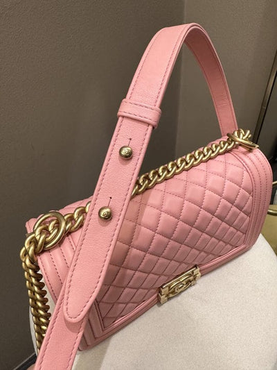 Chanel Boy Old Medium Sakura Pink GHW (OE)