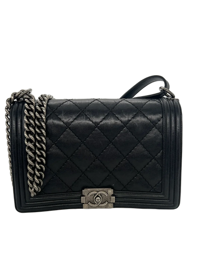 Chanel Boy Bag Large Black Lambskin SHW - SOLD