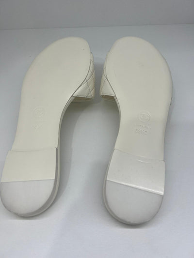 Chanel Cream Quilted CC Slides 39.5 - SOLD