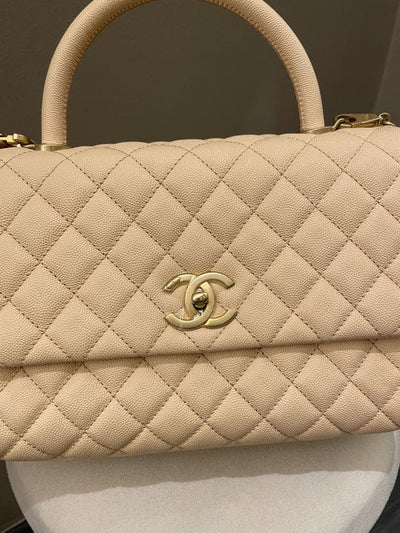 Chanel 17S Classic Ouilted Coco Handle Beige Clair (OE)