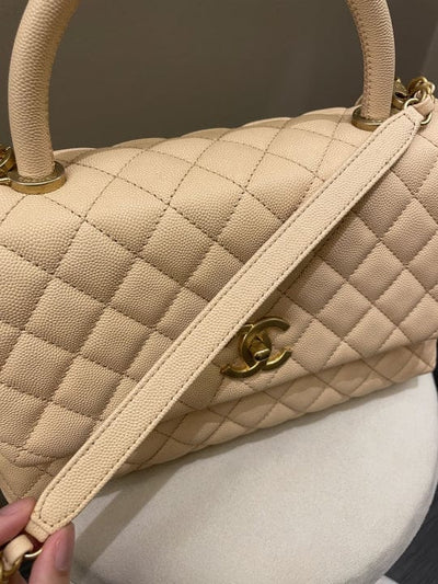 Chanel 17S Classic Ouilted Coco Handle Beige Clair (OE)