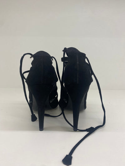Hermes Black Lace Up Heels - Size 41