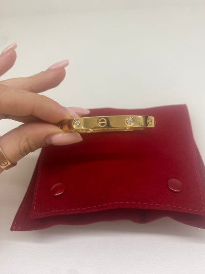Cartier Love Bracelet Yellow Gold 4 Diamonds size 16