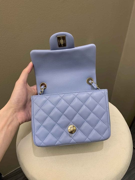 Chanel Classic Mini Square Purple CGHW (OE)