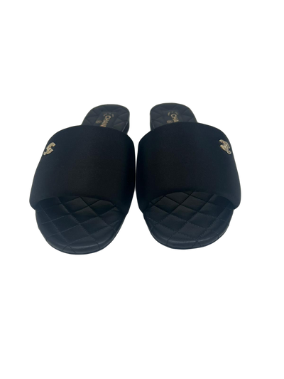 Chanel Black Satin Slides 39 - SOLD