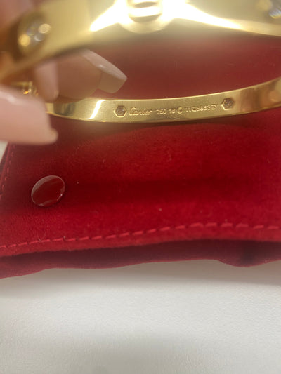Cartier Love Bracelet Yellow Gold 4 Diamonds size 16