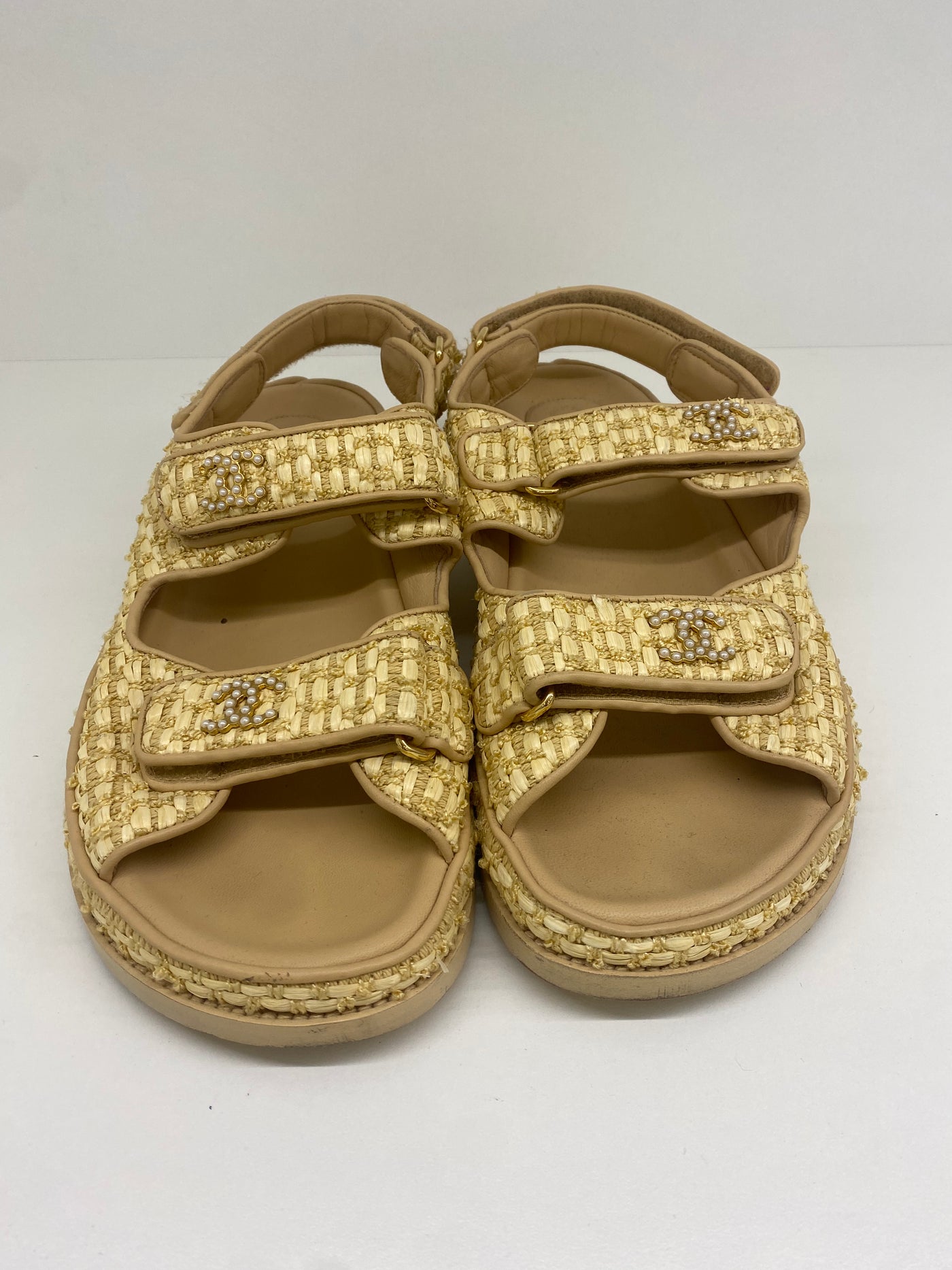 Chanel Raffia Dad Sandals - Size 41