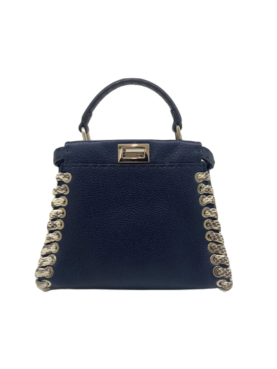 Fendi Peekaboo Navy Snakeskin