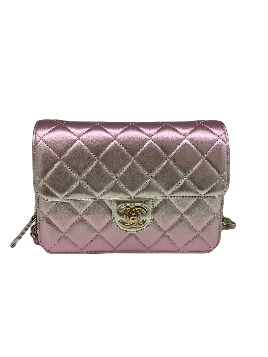 Chanel Large Like A Wallet Metallic Pink