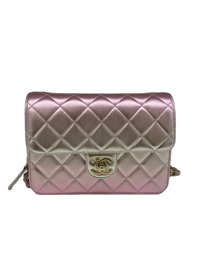 Chanel Large Like A Wallet Metallic Pink