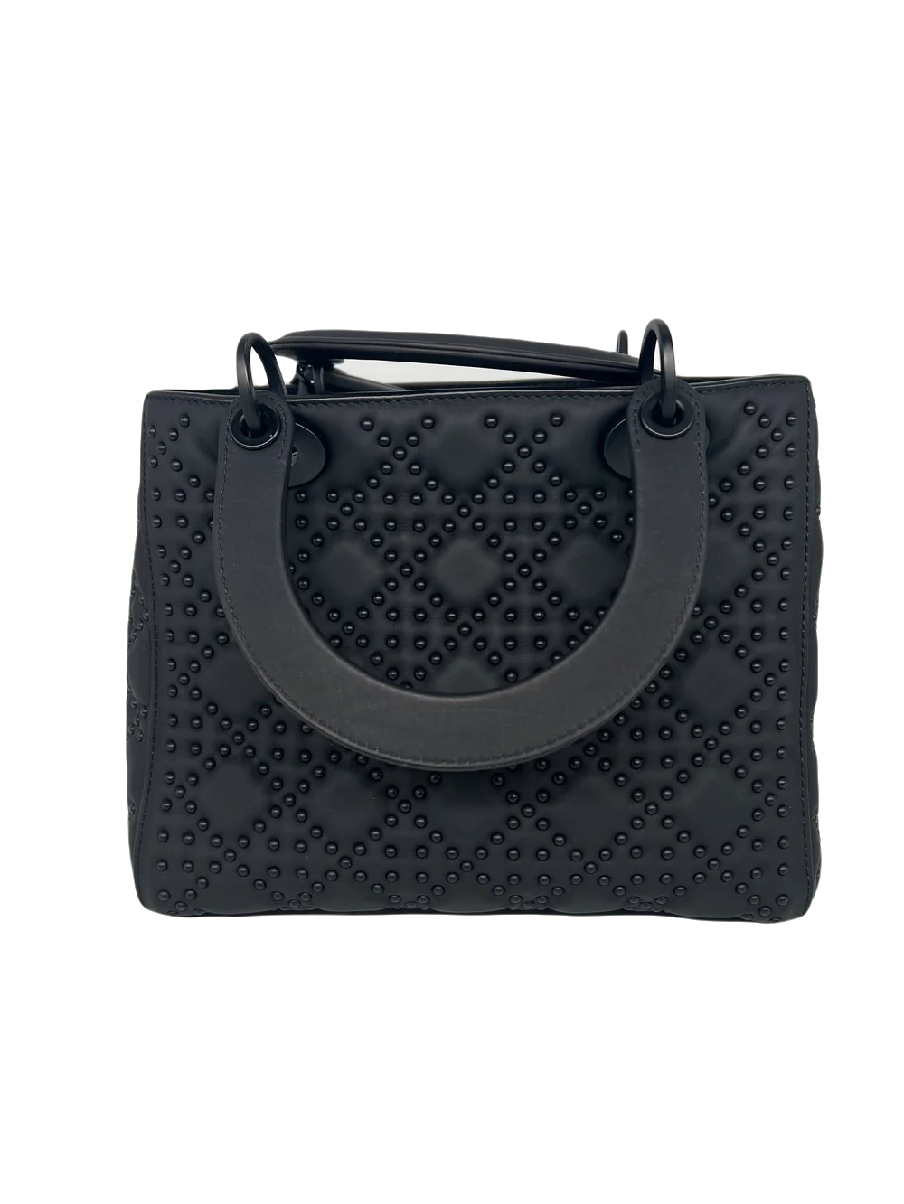 Christian Dior Supple Lady Dior - Matte Black with Studs