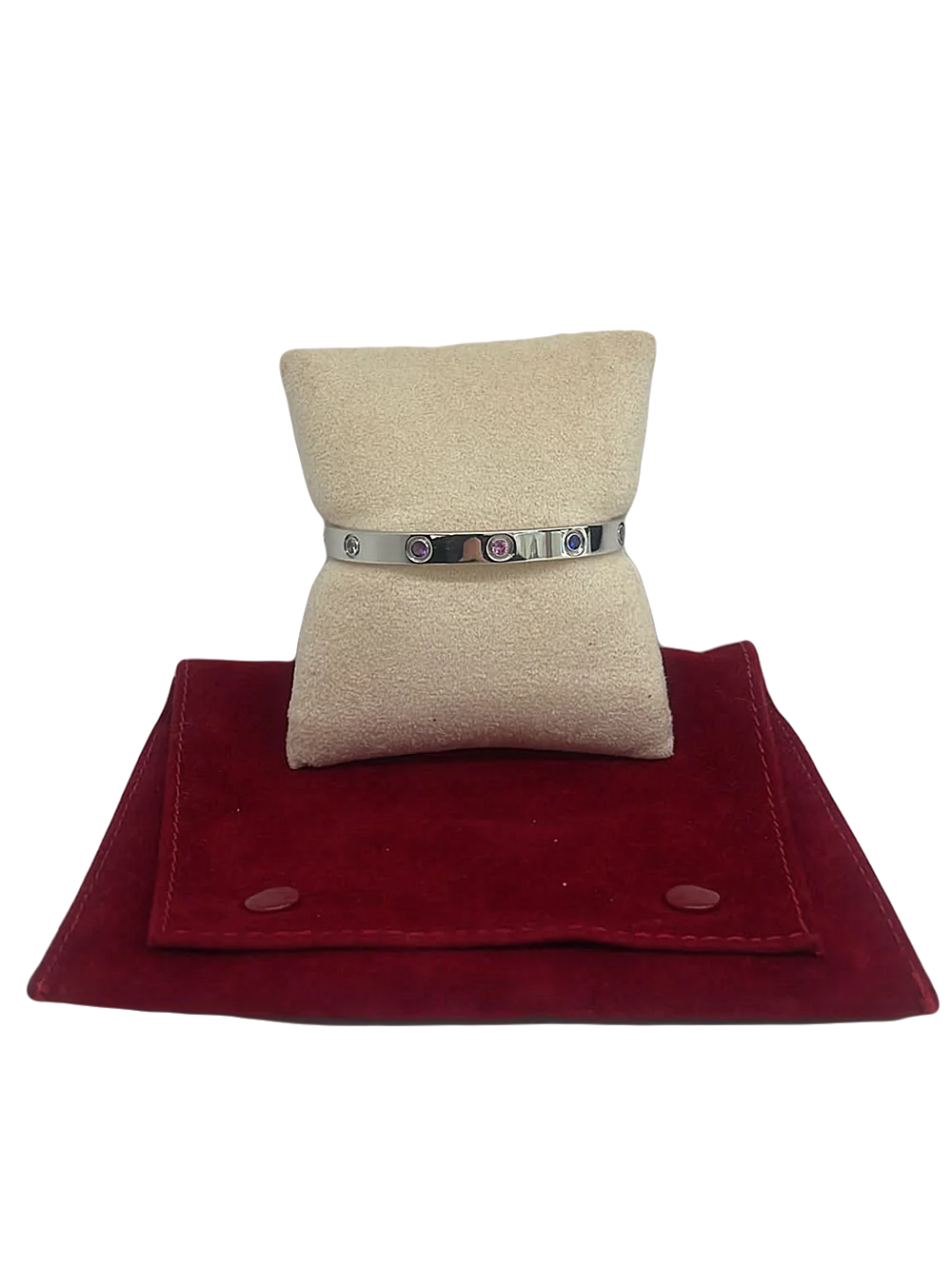 Cartier Love Bangle White Gold - Rainbow Diamonds Size 17 - SOLD