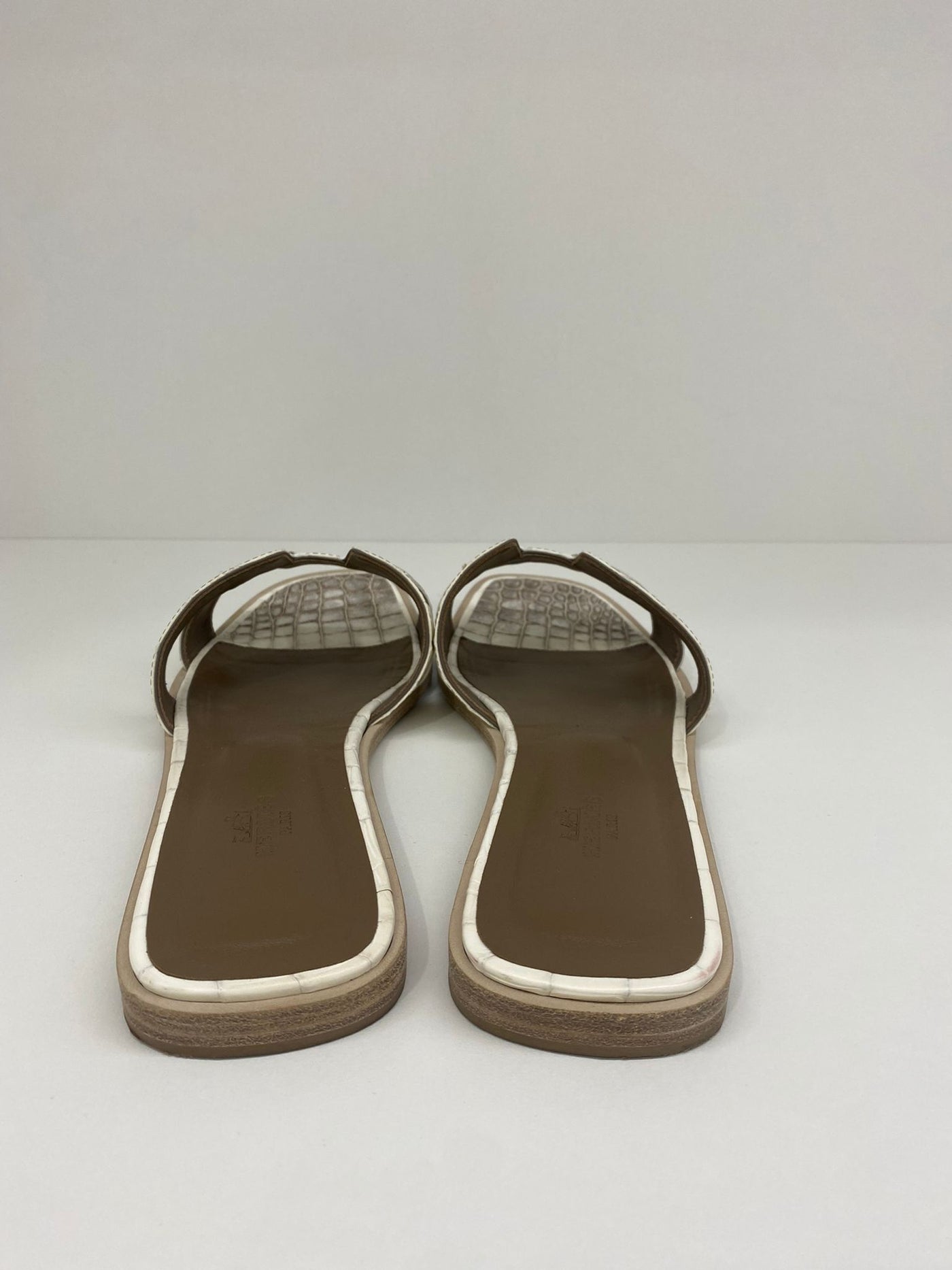 Hermes Oran Sandals 41 - Matte Niloticus Crocodile Himalaya