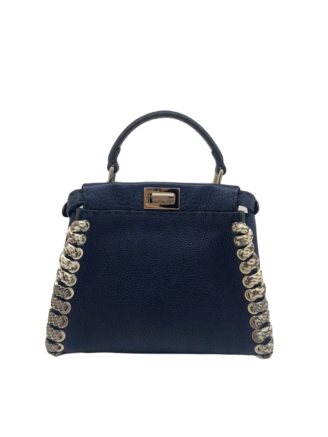 Fendi Peekaboo Navy Snakeskin