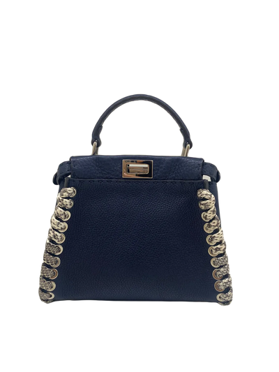 Fendi Peekaboo Navy Snakeskin