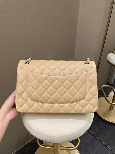 Chanel Classic  Jumbo Flap Beige Caviar GHW (OE)