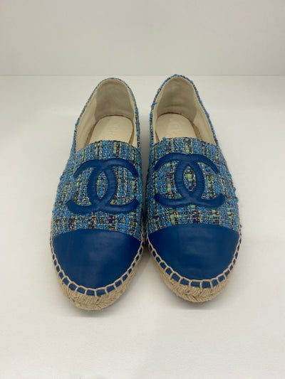 Chanel Blue Tweed Espadrilles Size 41 - SOLD