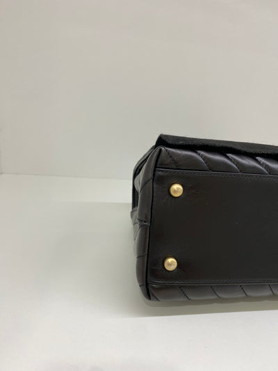 Chanel Coco Handle Black Chevron - Medium GHW