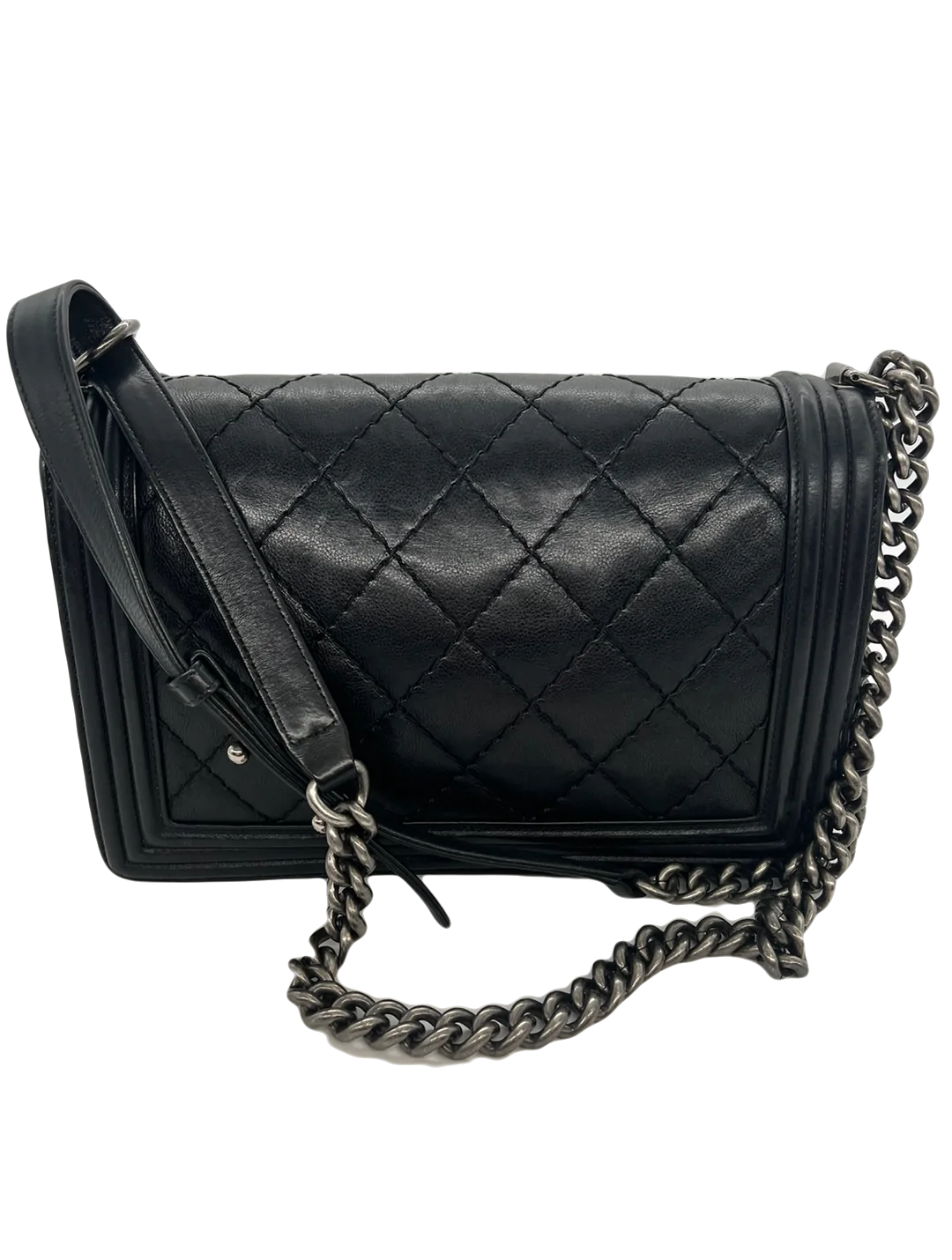 Chanel Boy Bag Large Black Lambskin SHW - SOLD