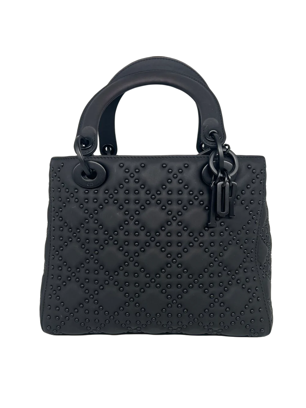 Christian Dior Supple Lady Dior - Matte Black with Studs