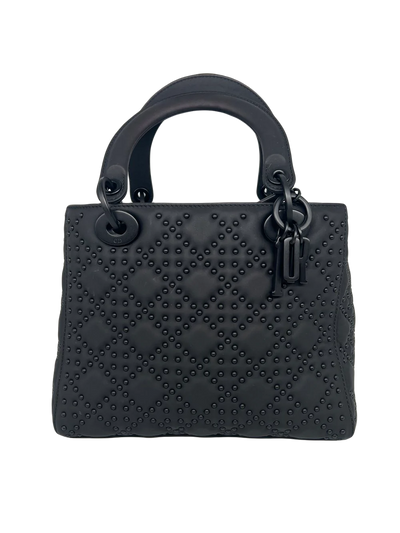 Christian Dior Supple Lady Dior - Matte Black with Studs