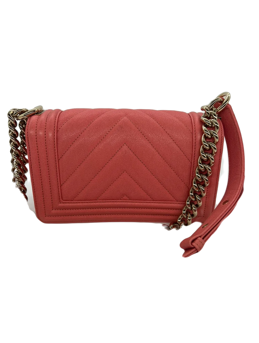 Chanel Boy Bag Small Peach Caviar CGHW - SOLD