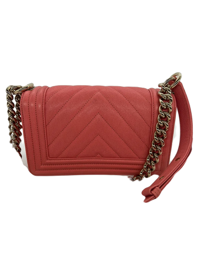 Chanel Boy Bag Small Peach Caviar CGHW - SOLD