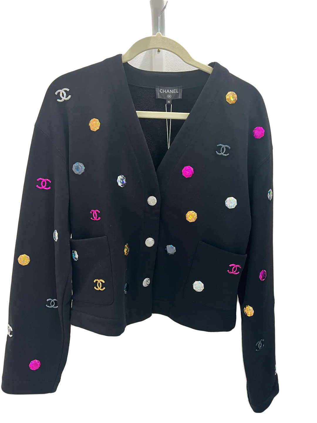 Chanel Black Cardigan - Size 42 - SOLD