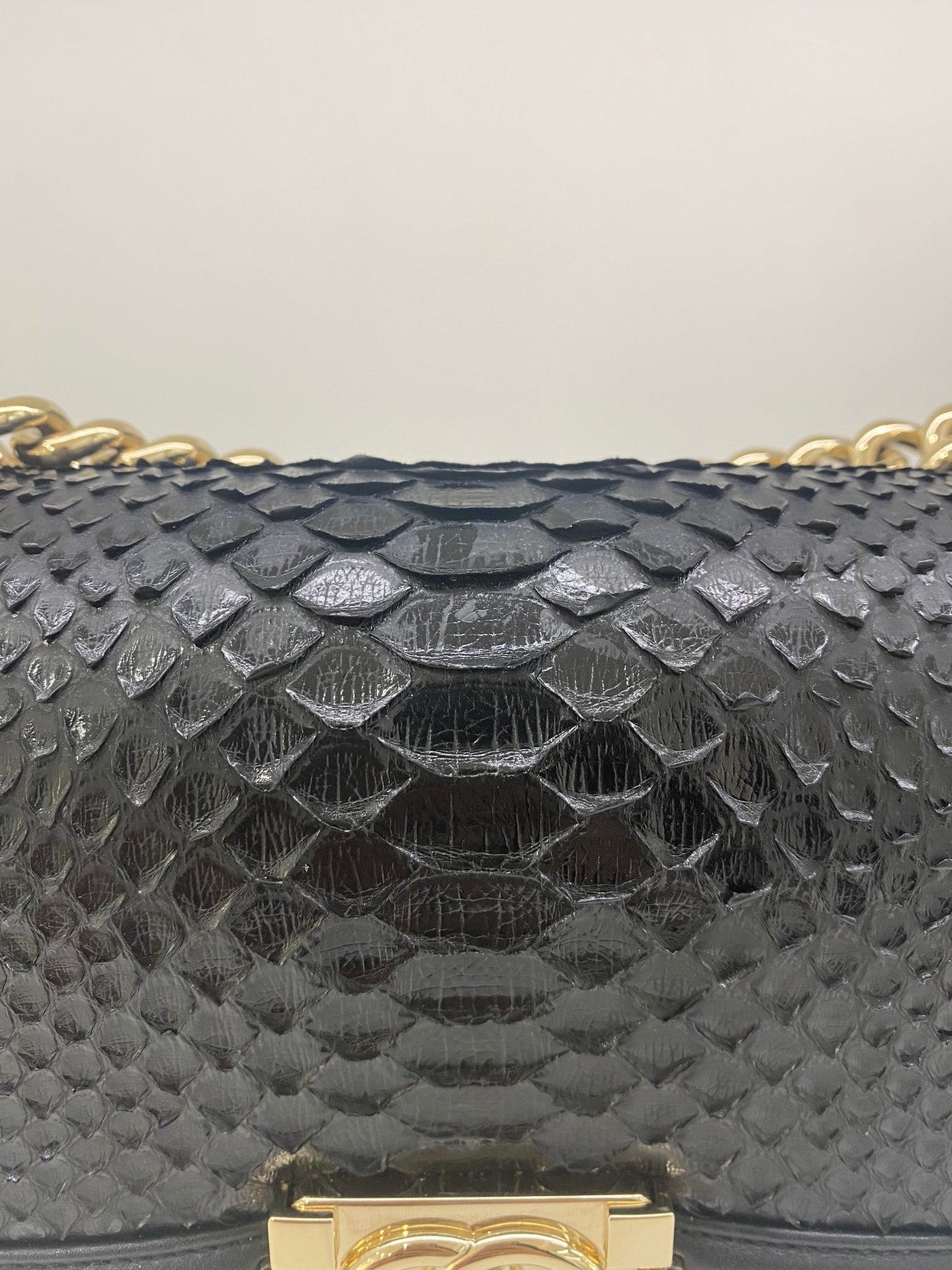 Chanel Boy Bag Black Python Size Small - SOLD